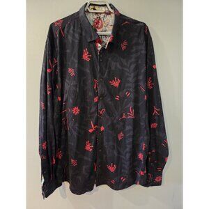 Au Noir Long Sleeves Men Shirt Size 6 Black And Red Pre-Owned